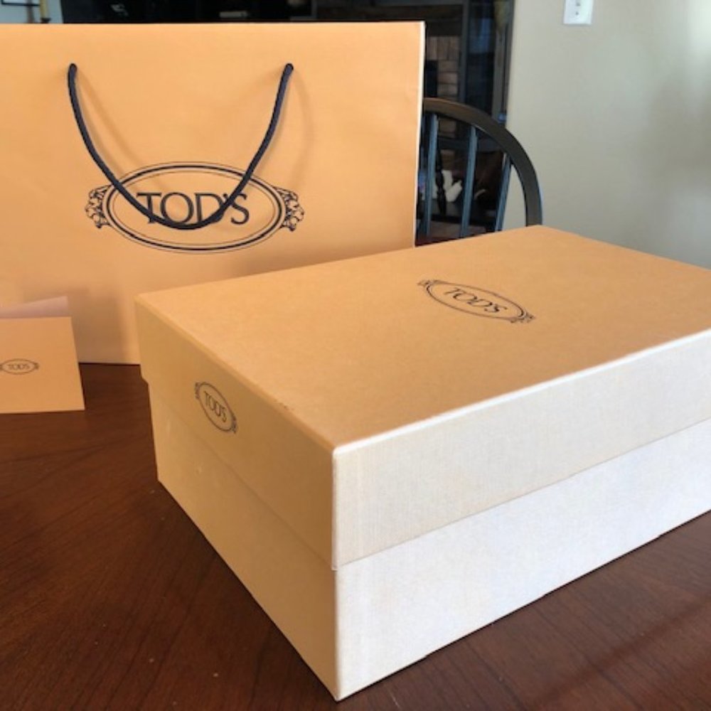 Tod's shoe box, with inserts and shopping bag